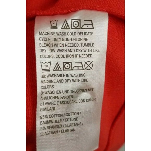 Denim & Co. Sz. XXS French Terry 3/4-Sleeve Boatneck Lace Up Sleeve Tunic Red - Picture 4 of 5